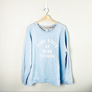 PINK "Pink State Of Mind" Light Blue Crew Neck